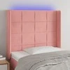 Galvūgalis su LED, rožinės spalvos, 83x16x118/128cm, aksomas