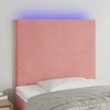 Galvūgalis su LED, rožinės spalvos, 90x5x118/128cm, aksomas