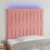 Galvūgalis su LED, rožinės spalvos, 90x5x118/128cm, aksomas