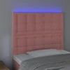 Galvūgalis su LED, rožinės spalvos, 90x5x118/128cm, aksomas