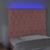 Galvūgalis su LED, rožinės spalvos, 90x7x118/128cm, aksomas