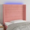 Galvūgalis su LED, rožinės spalvos, 93x16x118/128cm, aksomas