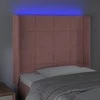 Galvūgalis su LED, rožinės spalvos, 93x16x118/128cm, aksomas