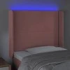 Galvūgalis su LED, rožinės spalvos, 93x16x118/128cm, aksomas