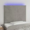 Galvūgalis su LED, šviesiai pilkas, 100x5x118/128cm, aksomas
