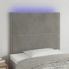 Galvūgalis su LED, šviesiai pilkas, 100x5x118/128cm, aksomas