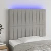 Galvūgalis su LED, šviesiai pilkas, 100x5x118/128cm, audinys