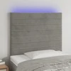 Galvūgalis su LED, šviesiai pilkas, 100x5x118/128cm, aksomas