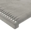 Galvūgalis su LED, šviesiai pilkas, 100x5x118/128cm, aksomas