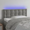 Galvūgalis su LED, šviesiai pilkas, 100x5x78/88cm, aksomas