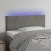 Galvūgalis su LED, šviesiai pilkas, 100x5x78/88cm, aksomas