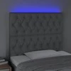 Galvūgalis su LED, šviesiai pilkas, 100x7x118/128cm, audinys