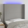 Galvūgalis su LED, šviesiai pilkas, 103x16x118/128cm, audinys