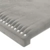 Galvūgalis su LED, šviesiai pilkas, 103x16x118/128cm, aksomas