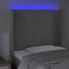 Galvūgalis su LED, šviesiai pilkas, 103x16x118/128cm, aksomas