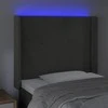 Galvūgalis su LED, šviesiai pilkas, 103x16x118/128cm, aksomas