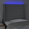 Galvūgalis su LED, šviesiai pilkas, 103x16x118/128cm, audinys