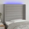 Galvūgalis su LED, šviesiai pilkas, 103x16x118/128cm, audinys