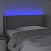 Galvūgalis su LED, šviesiai pilkas, 103x16x78/88cm, audinys