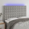 Galvūgalis su LED, šviesiai pilkas, 144x5x118/128cm, audinys