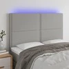 Galvūgalis su LED, šviesiai pilkas, 144x5x118/128cm, audinys
