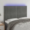 Galvūgalis su LED, šviesiai pilkas, 144x5x118/128cm, aksomas