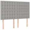 Galvūgalis su LED, šviesiai pilkas, 144x5x118/128cm, audinys