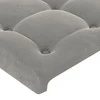Galvūgalis su LED, šviesiai pilkas, 144x5x118/128cm, aksomas