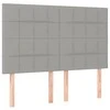 Galvūgalis su LED, šviesiai pilkas, 144x5x118/128cm, audinys