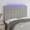 Galvūgalis su LED, šviesiai pilkas, 144x5x118/128cm, audinys
