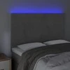 Galvūgalis su LED, šviesiai pilkas, 144x5x118/128cm, aksomas