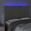 Galvūgalis su LED, šviesiai pilkas, 144x5x118/128cm, aksomas