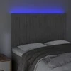 Galvūgalis su LED, šviesiai pilkas, 144x5x118/128cm, aksomas