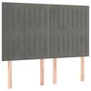 Galvūgalis su LED, šviesiai pilkas, 144x5x118/128cm, aksomas