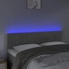 Galvūgalis su LED, šviesiai pilkas, 144x5x78/88cm, aksomas