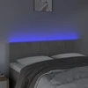 Galvūgalis su LED, šviesiai pilkas, 144x5x78/88cm, aksomas