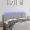 Galvūgalis su LED, šviesiai pilkas, 144x5x78/88cm, audinys
