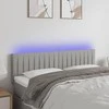 Galvūgalis su LED, šviesiai pilkas, 144x5x78/88cm, audinys