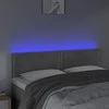 Galvūgalis su LED, šviesiai pilkas, 144x5x78/88cm, aksomas