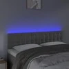 Galvūgalis su LED, šviesiai pilkas, 144x5x78/88cm, aksomas