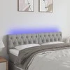 Galvūgalis su LED, šviesiai pilkas, 144x7x78/88cm, audinys