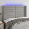 Galvūgalis su LED, šviesiai pilkas, 147x16x118/128cm, audinys