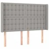 Galvūgalis su LED, šviesiai pilkas, 147x16x118/128cm, audinys