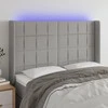 Galvūgalis su LED, šviesiai pilkas, 147x16x118/128cm, audinys