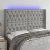 Galvūgalis su LED, šviesiai pilkas, 147x16x118/128cm, audinys