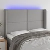 Galvūgalis su LED, šviesiai pilkas, 147x16x118/128cm, audinys