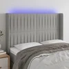 Galvūgalis su LED, šviesiai pilkas, 147x16x118/128cm, audinys