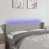 Galvūgalis su LED, šviesiai pilkas, 147x16x78/88cm, audinys
