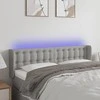 Galvūgalis su LED, šviesiai pilkas, 147x16x78/88cm, audinys