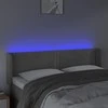 Galvūgalis su LED, šviesiai pilkas, 147x16x78/88cm, aksomas
